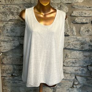 Lace back mixed media top